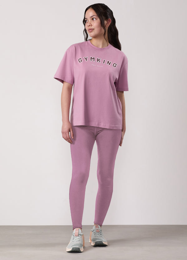 Gym King Kids Shadow Boyfriend Tee Mauve