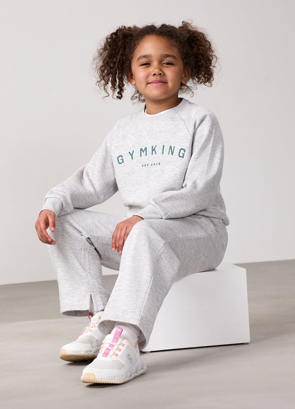 Gym King Kids Shadow Straight Leg Jogger Snow Marl