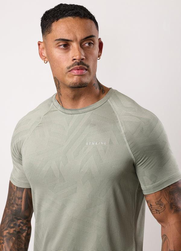 Gym King Limitless Abstract Knit Tee Soft Khaki