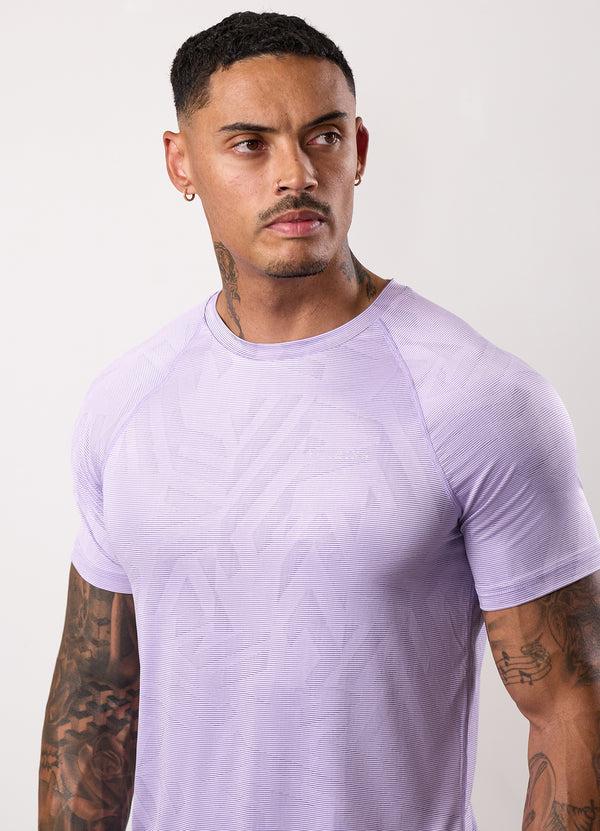 Gym King Limitless Abstract Knit Tee Violet Sky
