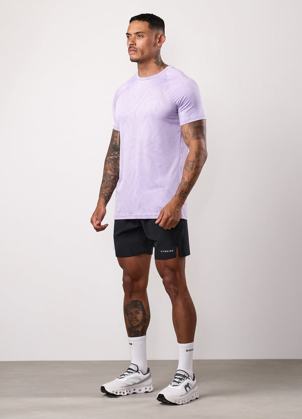 Gym King Limitless Abstract Knit Tee Violet Sky