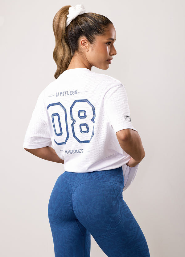 gym king Limitless Mesh Boyfriend Tee White/Blue