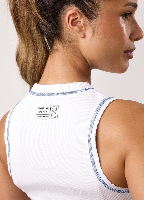 Gym King Limitless Rib Tank White