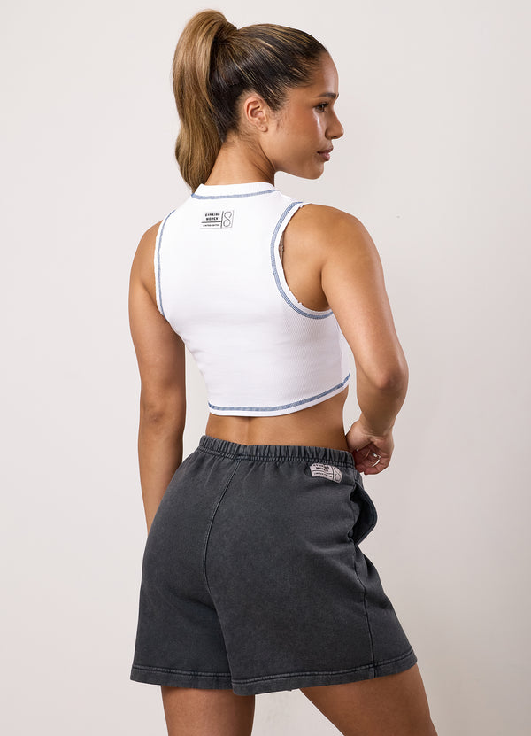 gym king Limitless Rib Tank White