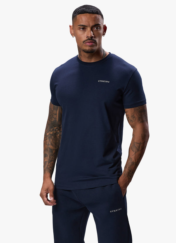 Gym King Linear Fundamental Tee Navy