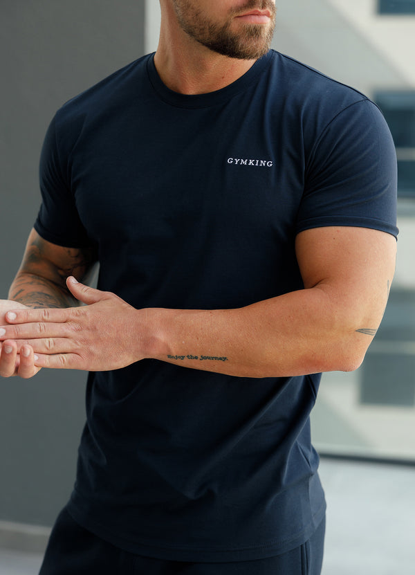 gym king Linear Fundamental Tee Navy