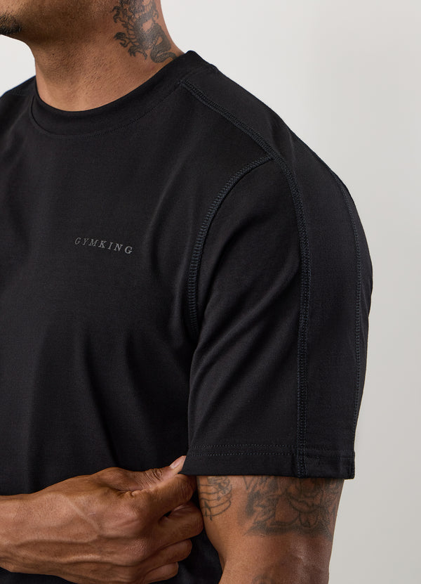 Gym King Linear Jersey Tee Black