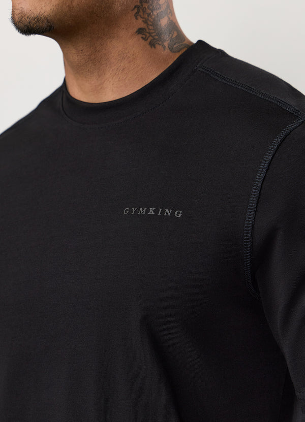 Gym King Linear Jersey Tee Black