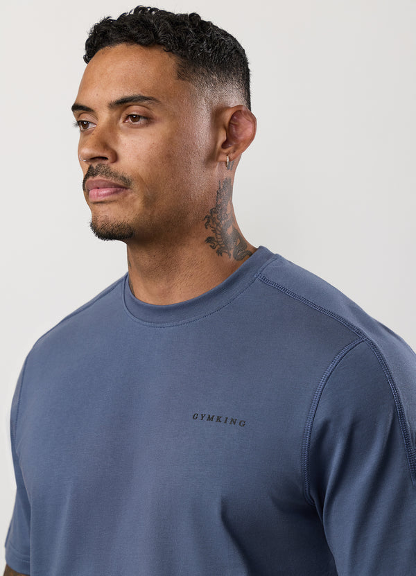 Gym King Linear Jersey Tee Deep Sea Blue