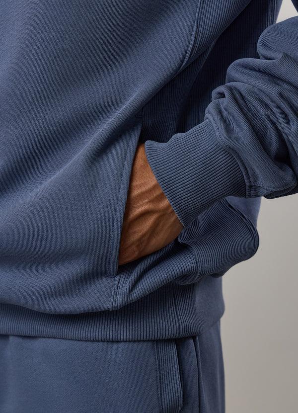 Gym King Linear Loopback Hood Deep Sea Blue