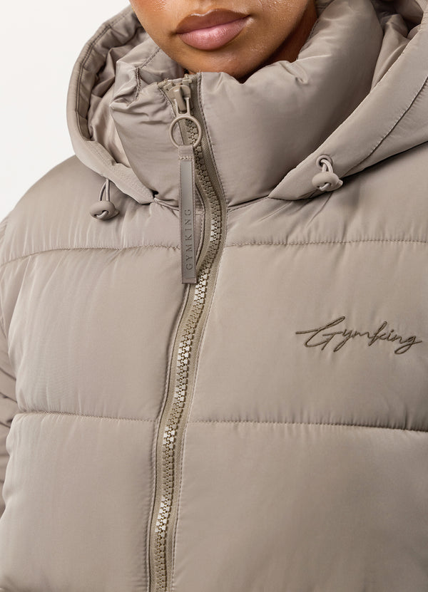 Gym King Longline Puffer Truffle
