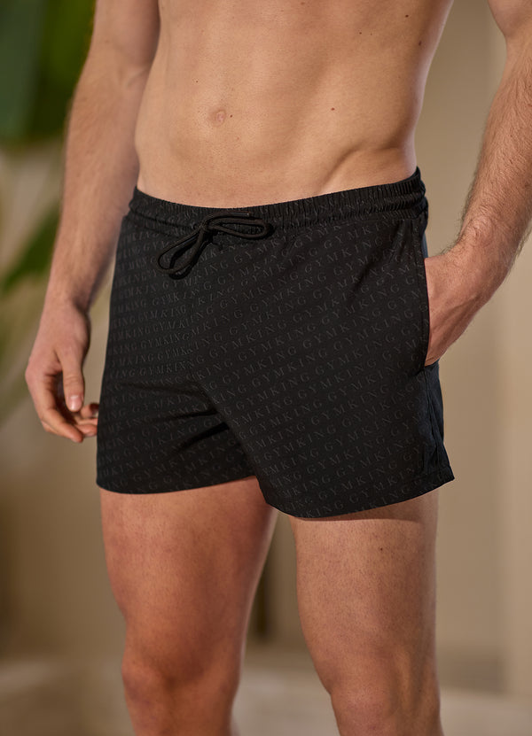 Gym King Marina 3" Swimshort Black AOP