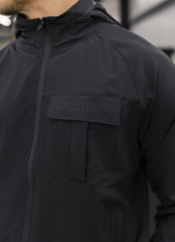 gym king Mini Ripstop Woven Utility Jacket Black