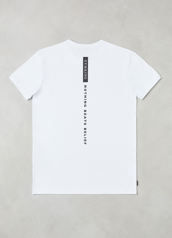 gym king Nothing Beats Belief Tee White