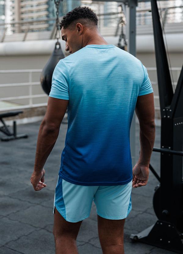 gym king Ombre Space Dye Tee Ocean Breeze
