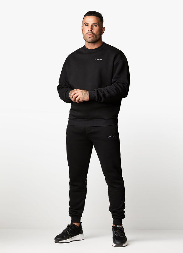 Gym King Outline Print Jogger Black