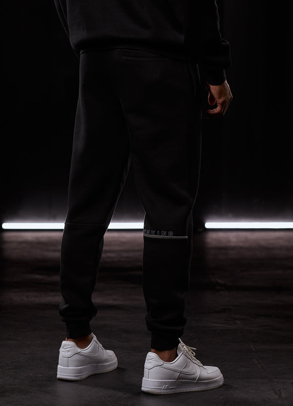 Gym King Outline Print Jogger Black