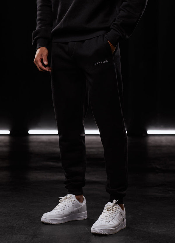Gym King Outline Print Jogger Black