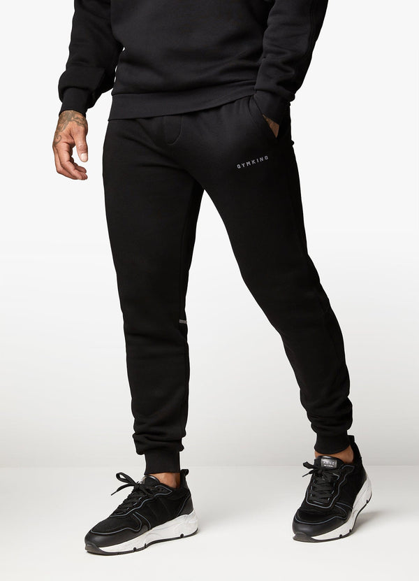 gym king Outline Print Jogger Black