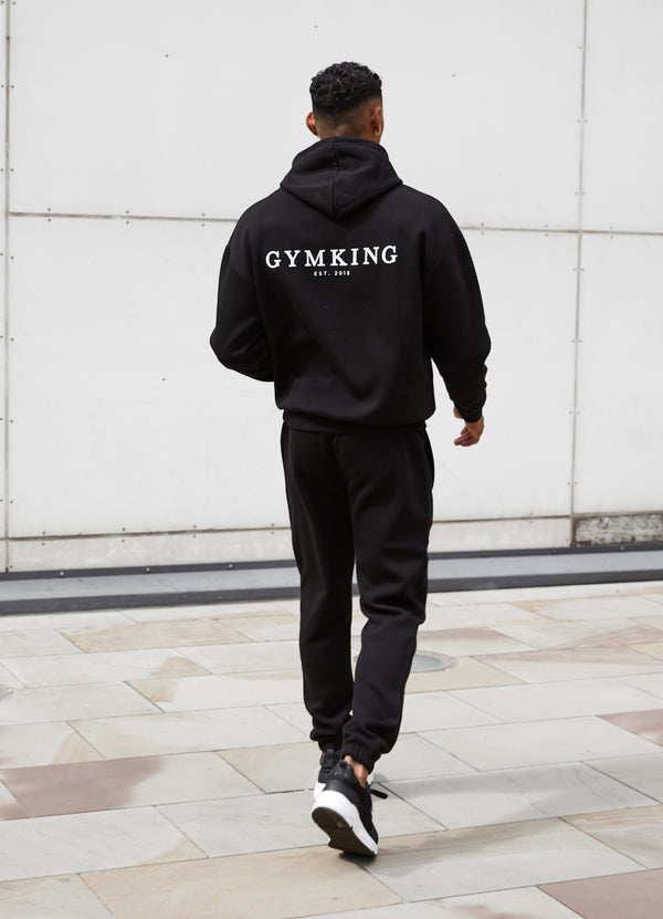 Gym King Oversized Logo Jogger Black
