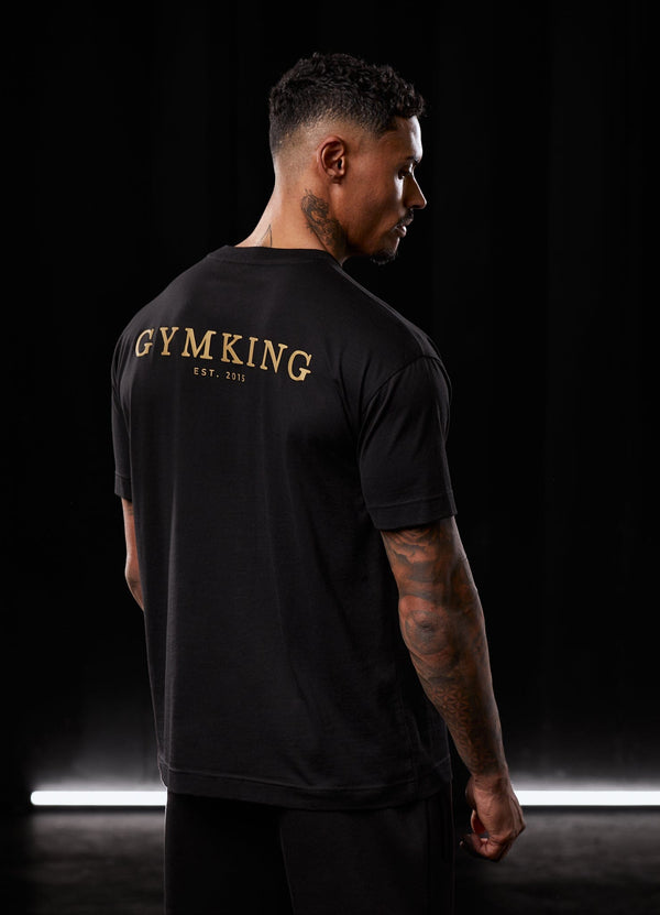 Gym King Oversized Logo T-shirt Black/Gold
