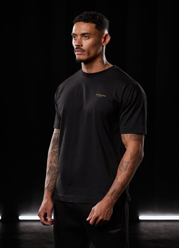 Gym King Oversized Logo T-shirt Black/Gold
