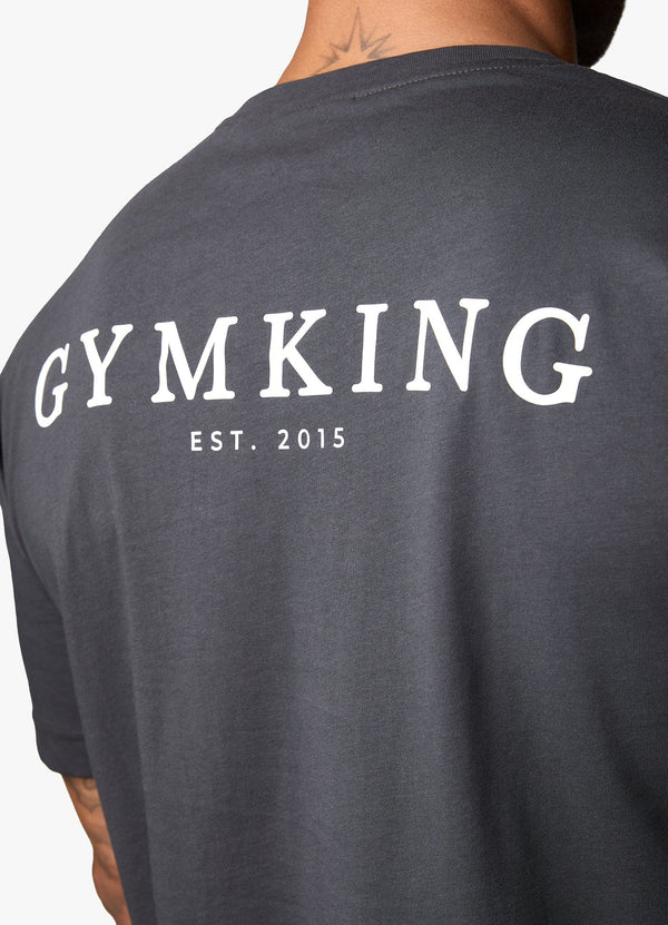 Gym King Oversized Logo T-shirt Dark Pewter