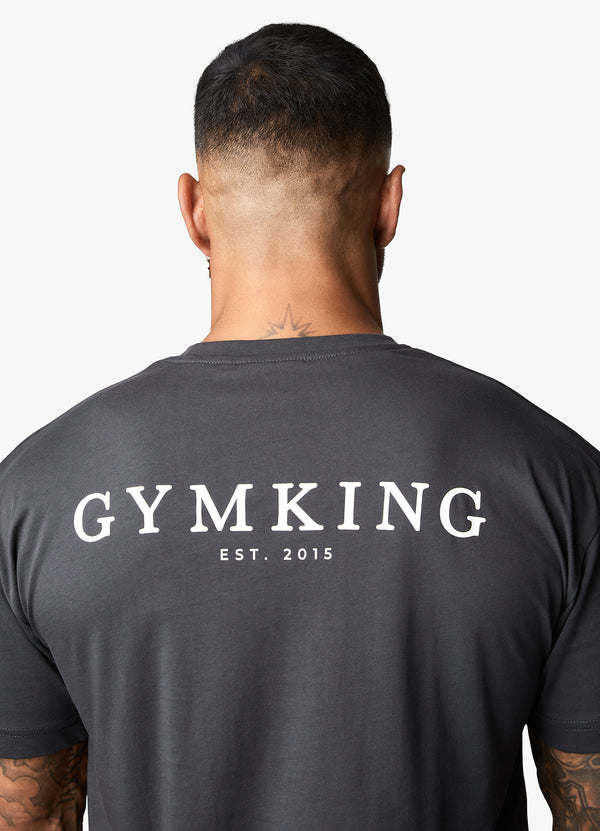 Gym King Oversized Logo T-shirt Dark Pewter