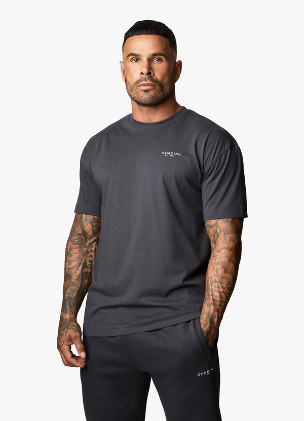 gym king Oversized Logo T-shirt Dark Pewter