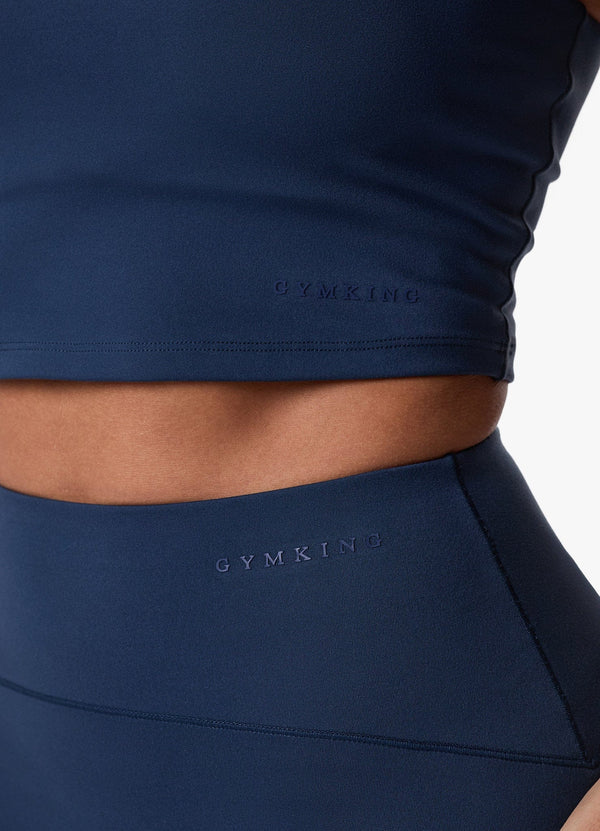 Gym King Peach Luxe High Neck Tank Rich Blue Luxe