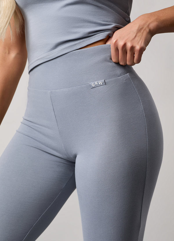 Gym King Plush Flared Trousers Blue Mist