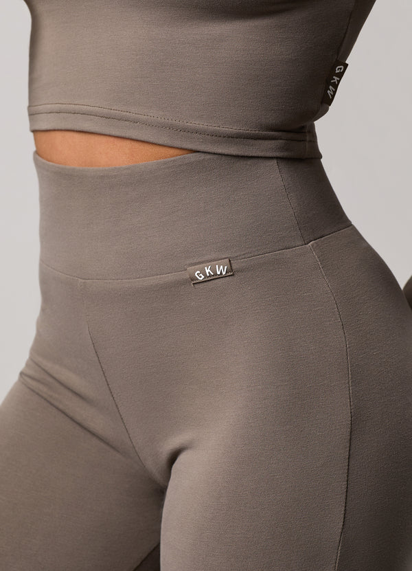 Gym King Plush Flared Trousers Deep Mink