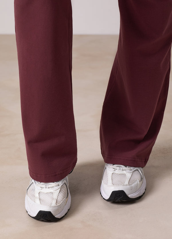 Gym King Plush Jersey Flared Legging Burgundy