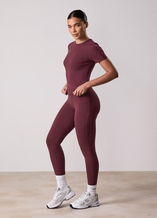 Gym King Plush Jersey Legging Burgundy