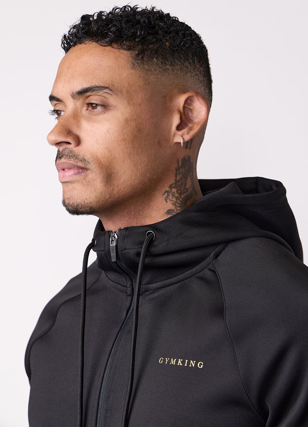 Gym King Poly Full Zip Hood Black