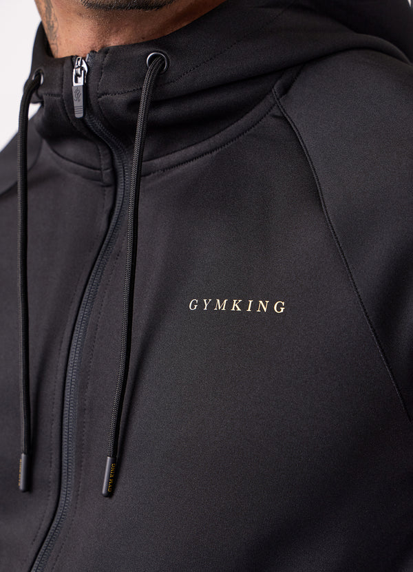 Gym King Poly Full Zip Hood Black