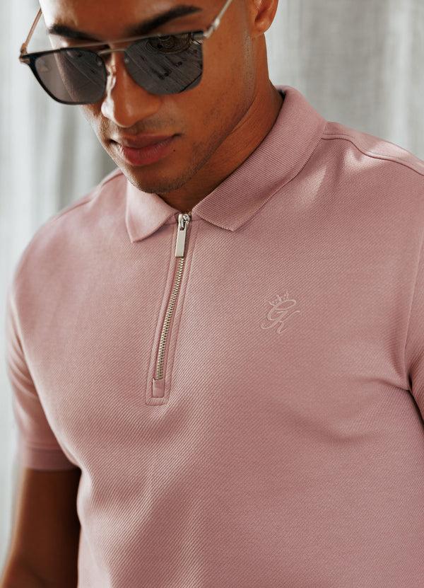 gym king Portals Texture Polo Dusky Pink
