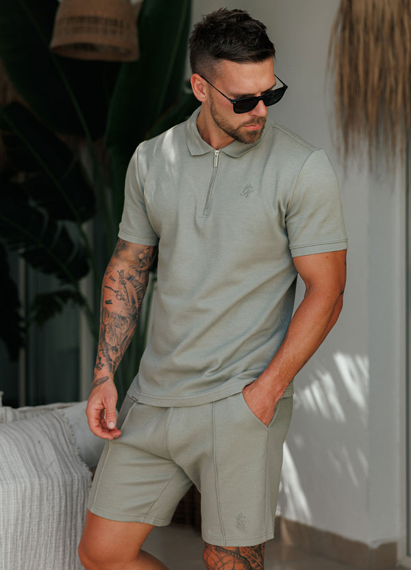 Gym King Portals Texture Polo Soft Khaki