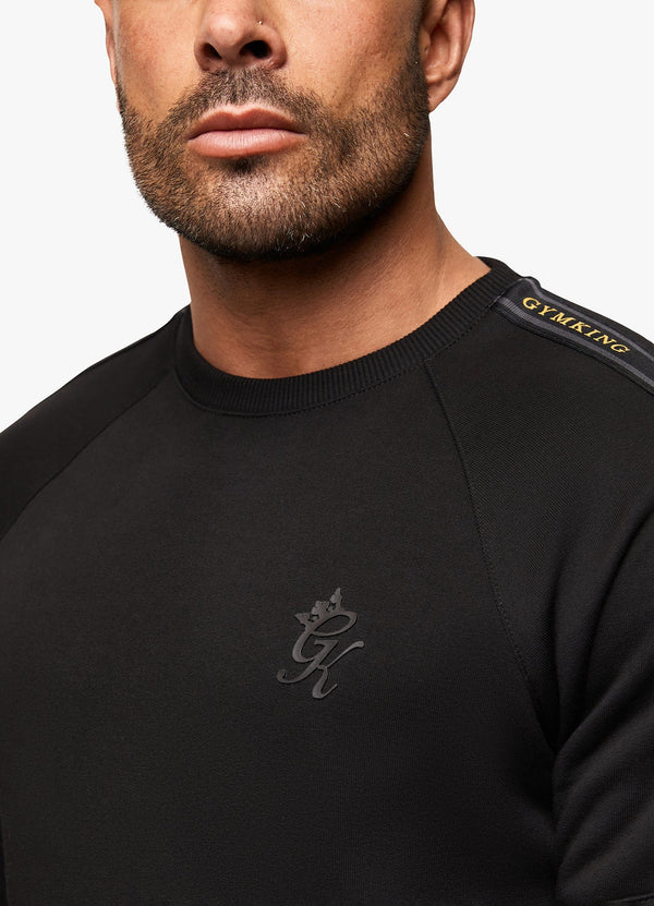 Gym King Premium Taped Crew Black/Gold