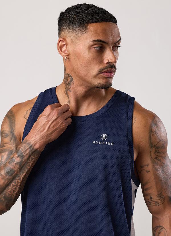 Gym King Pro Classic Mesh Vest GK Navy
