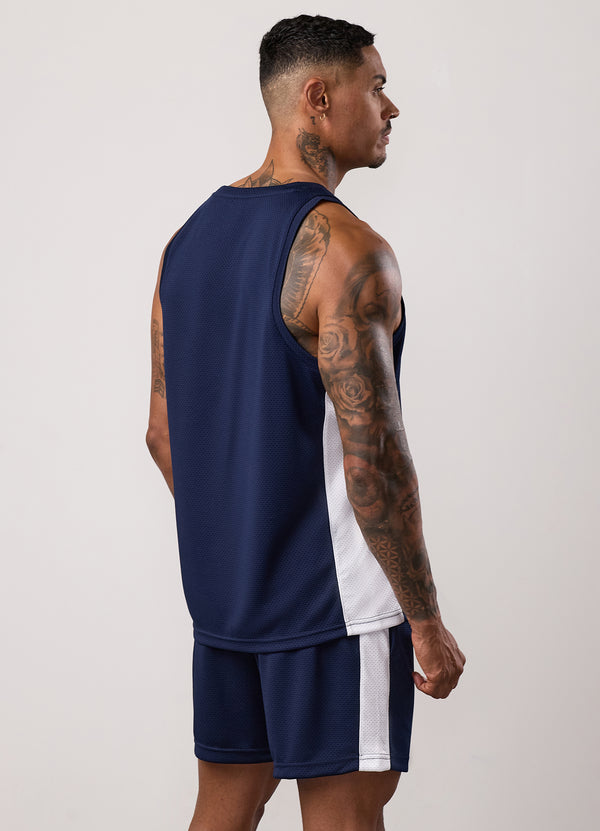 gym king Pro Classic Mesh Vest GK Navy