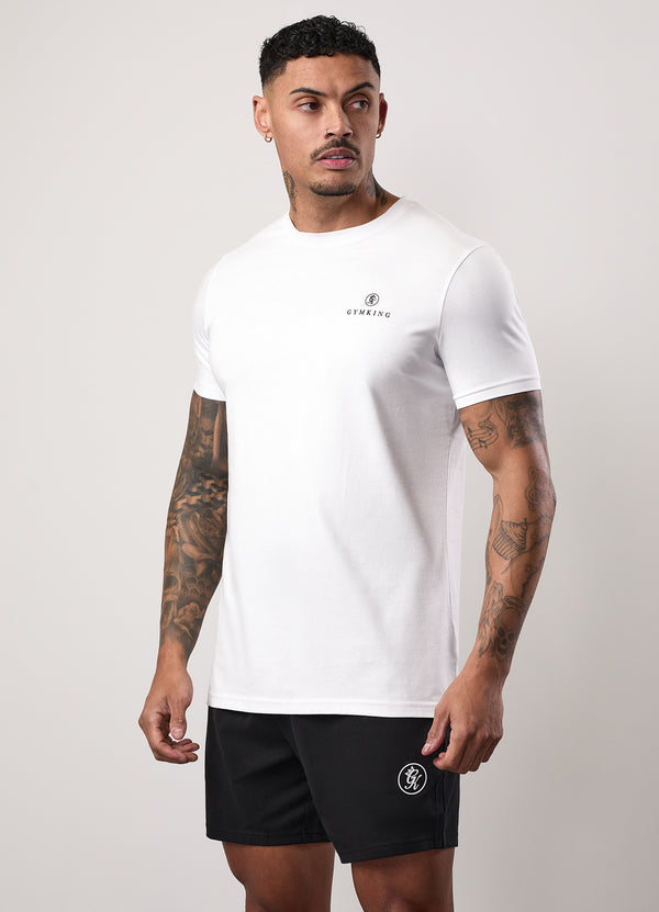 gym king Pro Graphic Tee White