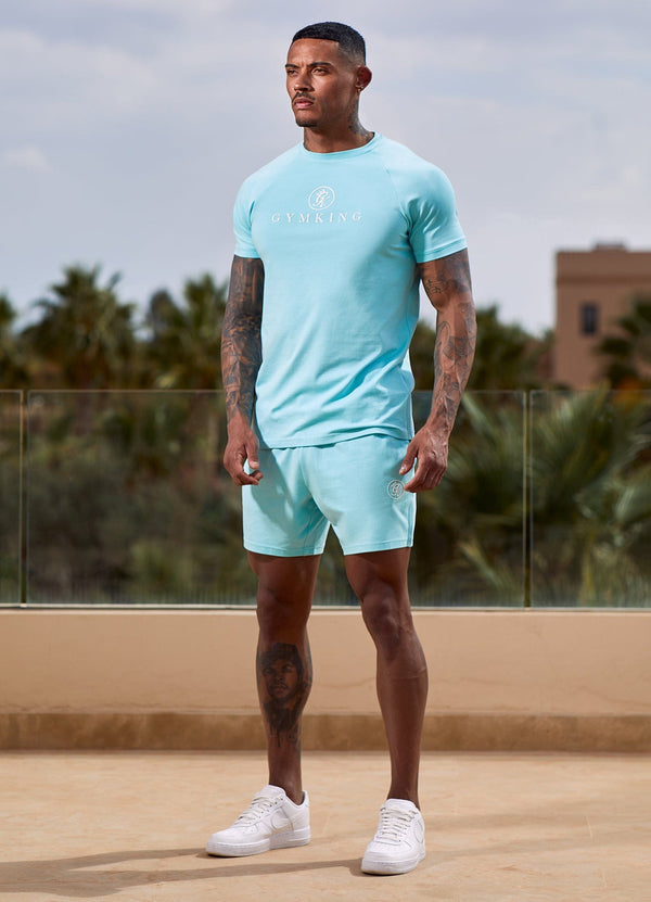 Gym King Pro Jersey Short Aqua Sky
