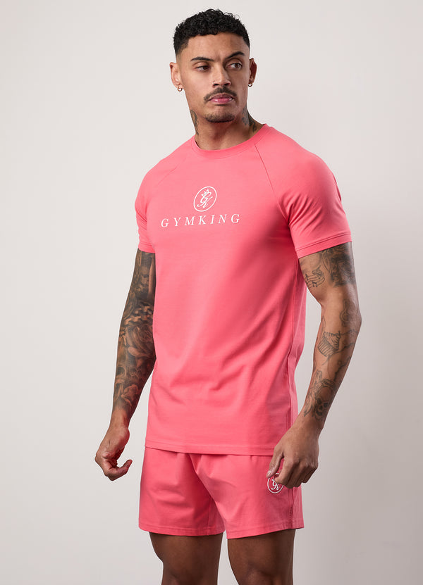 Gym King Pro Jersey Tee Coral