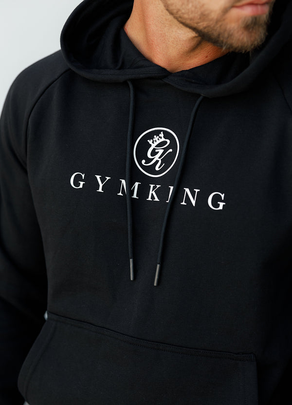 Gym King Pro Logo Fleece Hood Black