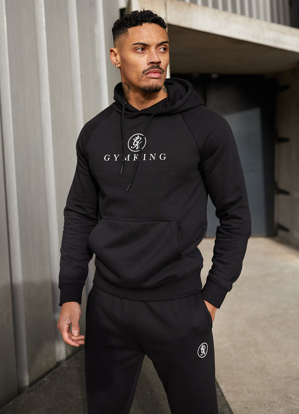 Gym King Pro Logo Fleece Hood Black