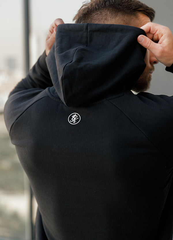 gym king Pro Logo Fleece Hood Black