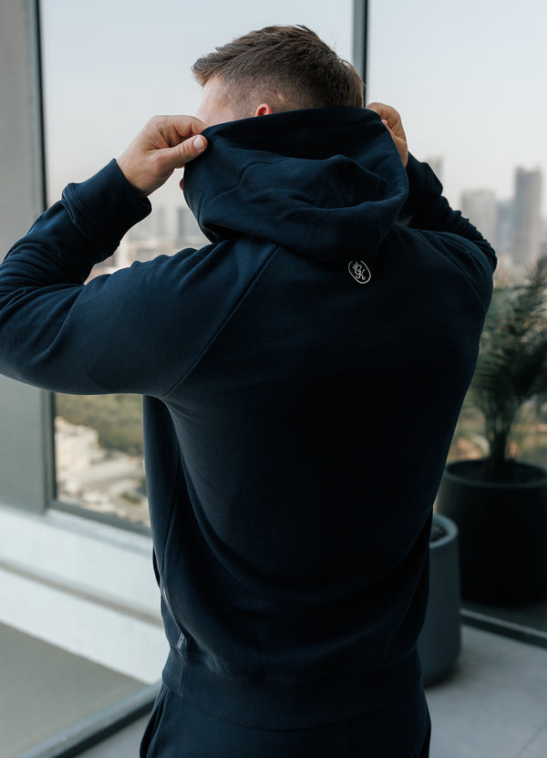gym king Pro Logo Hood Navy