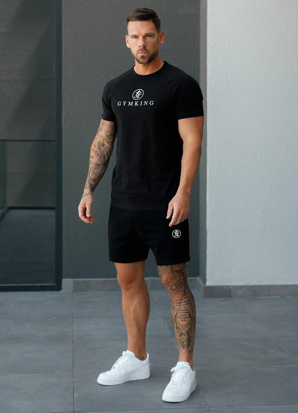 Gym King Pro Logo Jersey Short Black