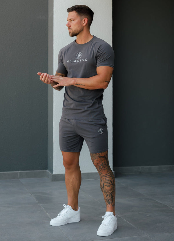 Gym King Pro Logo Jersey Short Graphite